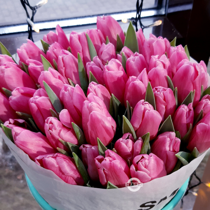 Тюльпаны ярко-розовые