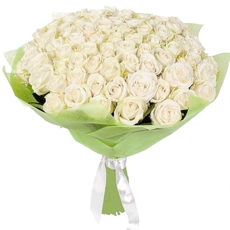 Букет с белыми розами «Изобилие»